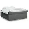 Image de vidaXL Sommier à lattes de lit avec matelas Gris foncé 180x200cm Tissu