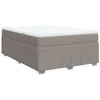 Image de vidaXL Sommier à Lattes de lit avec Matelas Taupe 140x190 cm Tissu