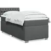 Image de vidaXL Sommier à lattes de lit avec matelas Gris foncé 80x200 cm Tissu