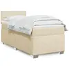 Image de vidaXL Sommier à lattes de lit avec matelas Crème 100x200 cm Tissu