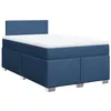 Image de vidaXL Sommier à Lattes de lit avec Matelas Bleu 120x200 cm Tissu, lit, lit à Plate-Forme, lit à Panneaux, Meuble de Chambre à Coucher, canapé-lit