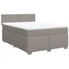Image de vidaXL Sommier à Lattes de lit avec Matelas Taupe 140x190 cm Tissu