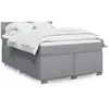 Image de vidaXL Sommier à lattes de lit avec matelas Gris clair 140x190cm Tissu