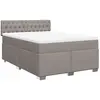 Image de vidaXL Sommier à lattes de lit avec matelas Taupe 140x190 cm Tissu