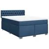 Image de vidaXL Sommier à Lattes de lit avec Matelas Bleu 140x200 cm Tissu