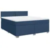 Image de vidaXL Sommier à Lattes de lit avec Matelas Bleu 180x200 cm Tissu