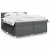 Image de vidaXL Sommier à lattes de lit avec matelas Gris foncé 200x200cm Tissu