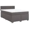 Image de vidaXL Sommier à Lattes de lit avec Matelas Gris 140x190 cm Similicuir, lit, lit à Plate-Forme, lit à Panneaux, Meuble de Chambre à Coucher