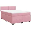 Image de vidaXL Sommier à Lattes de lit avec Matelas Rose 140x190 cm Velours