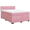 Image de vidaXL Sommier à Lattes de lit avec Matelas Rose 140x190 cm Velours