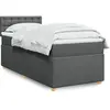 Image de vidaXL Sommier à lattes de lit avec matelas Gris foncé 90x200 cm Tissu
