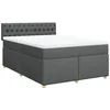 Image de vidaXL Sommier à Lattes de lit avec Matelas Gris foncé 140x200cm Tissu