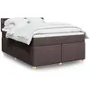 Image de vidaXL Sommier à lattes de lit avec matelas Marron foncé 140x200 cm