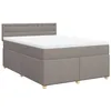 Image de vidaXL Sommier à Lattes de lit avec Matelas Taupe 140x200 cm Tissu