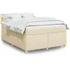 Image de vidaXL Sommier à lattes de lit avec matelas Crème 140x200 cm Tissu