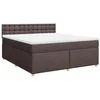 Image de vidaXL Sommier à Lattes de lit avec Matelas Marron foncé 180x200 cm