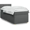 Image de vidaXL Sommier à lattes de lit avec matelas gris foncé 90x190 cm simple tissu