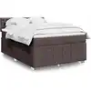 Image de vidaXL Sommier à lattes de lit avec matelas Marron foncé 140x190 cm