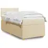 Image de vidaXL Sommier à lattes de lit avec matelas Crème 90x200 cm Tissu