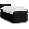 Image de vidaXL Sommier à lattes de lit avec matelas Noir 90x200 cm Tissu