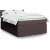 Image de vidaXL Sommier à lattes de lit avec matelas Marron foncé 140x190 cm