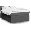 Image de vidaXL Sommier à lattes de lit avec matelas Gris foncé 140x200cm Tissu