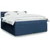 Image de vidaXL Sommier à lattes de lit avec matelas Bleu 180x200 cm Tissu