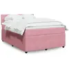 Image de vidaXL Sommier à lattes de lit avec matelas Rose 160x200 cm Velours