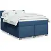 Image de vidaXL Sommier à lattes de lit avec matelas Bleu 140x190 cm Tissu