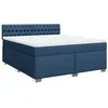 Image de vidaXL Sommier à Lattes de lit avec Matelas Bleu 180x200 cm Tissu