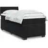 Image de vidaXL Sommier à lattes de lit avec matelas Noir 90x200 cm Velours