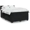 Image de vidaXL Sommier à lattes de lit avec matelas Noir 140x200 cm Velours