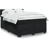 Image de vidaXL Sommier à lattes de lit avec matelas Noir 140x200 cm Velours