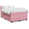 Image de vidaXL Sommier à lattes de lit avec matelas Rose 160x200 cm Velours