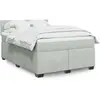 Image de vidaXL Sommier à lattes de lit et matelas Gris clair 160x200cm Velours