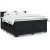 Image de vidaXL Sommier à lattes de lit avec matelas Noir 180x200 cm Velours