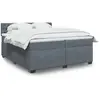 Image de vidaXL Sommier à lattes de lit et matelas Gris foncé 200x200cm Velours