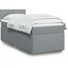 Image de vidaXL Sommier à lattes de lit et matelas Gris clair 90x190 cm Tissu