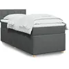 Image de vidaXL Sommier à lattes de lit et matelas Gris foncé 90x190 cm Tissu