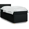Image de vidaXL Sommier à lattes de lit avec matelas Noir 90x190 cm Tissu