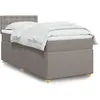 Image de vidaXL Sommier à lattes de lit avec matelas Taupe 90x200 cm Tissu