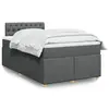 Image de vidaXL Sommier à lattes de lit avec matelas Gris foncé 120x200cm Tissu