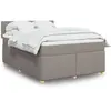 Image de vidaXL Sommier à lattes de lit avec matelas Taupe 140x190 cm Tissu