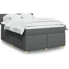 Image de vidaXL Sommier à Lattes de lit avec Matelas Gris foncé 140x200cm Tissu