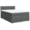 Image de vidaXL Sommier à Lattes de lit avec Matelas Gris foncé 140x200cm Tissu