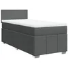 Image de vidaXL Sommier à Lattes de lit avec Matelas Gris foncé 80x200 cm Tissu