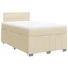 Image de vidaXL Sommier à Lattes de lit avec Matelas Crème 120x200 cm Tissu