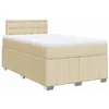 Image de vidaXL Sommier à Lattes de lit avec Matelas Crème 120x200 cm Tissu