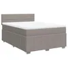 Image de vidaXL Sommier à Lattes de lit avec Matelas Taupe 140x190 cm Tissu