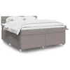Image de vidaXL Sommier à Lattes de lit avec Matelas Taupe 180x200 cm Tissu